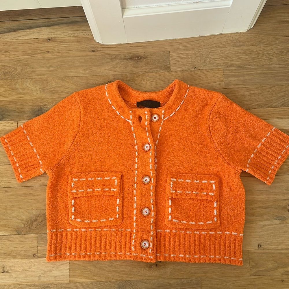 Zara shirt sleeve sweater top